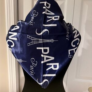 Navy Blue Paris Print Scarf